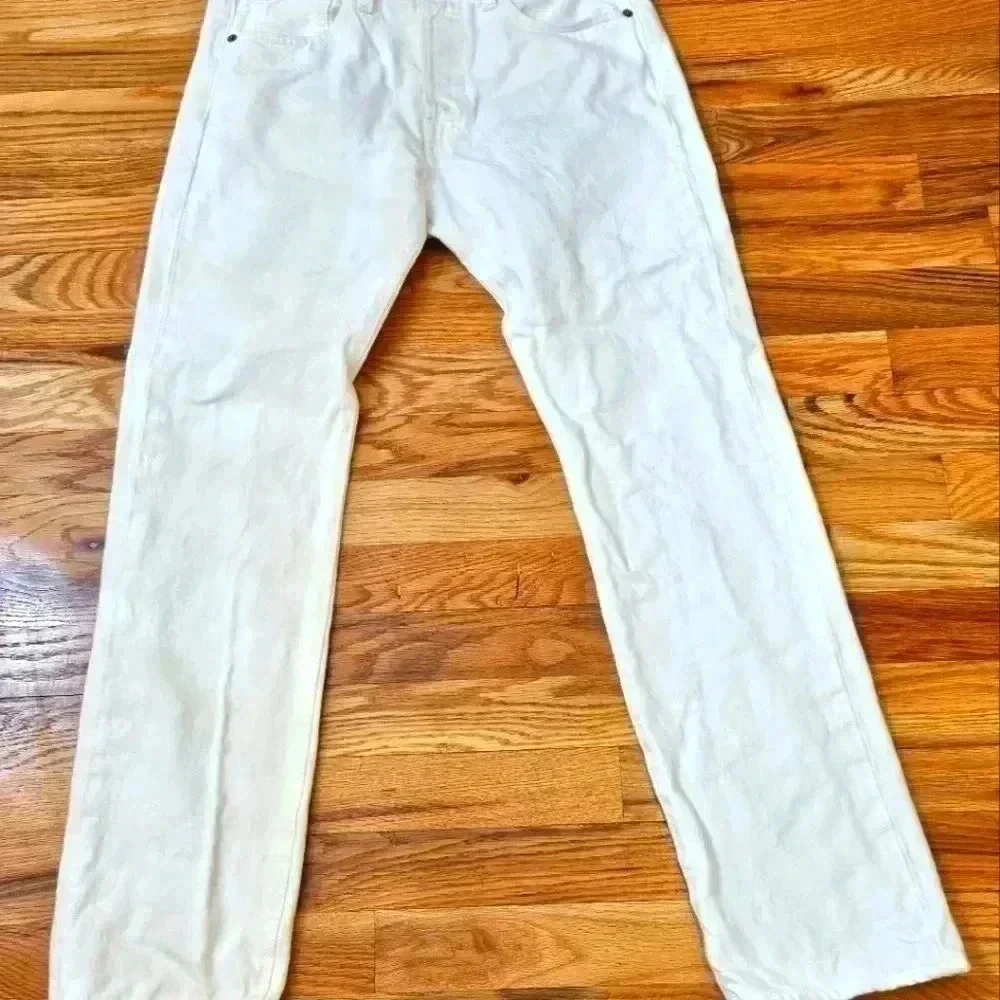 Levi's 501 Button Fly White Size 29×30 EUC